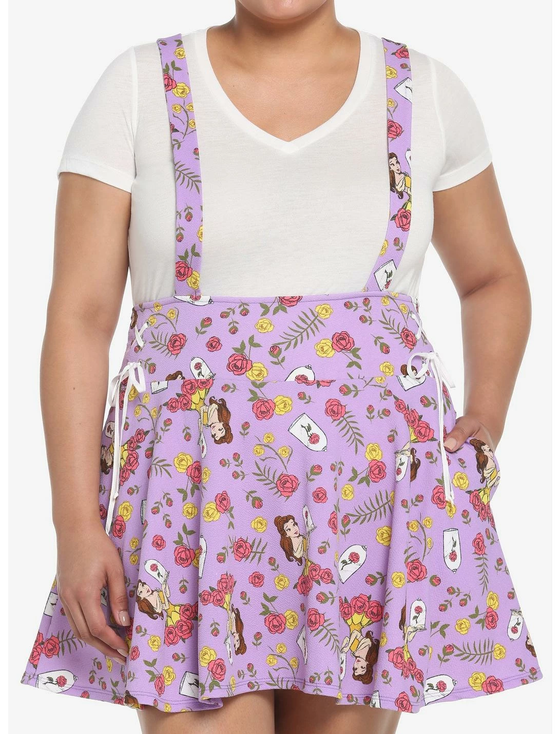 HUNIVERS Disney Beauty And The Beast Roses Suspender Skirt Plus Size