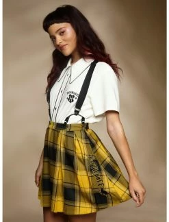HUNIVERS Harry Potter Hufflepuff Pleated Suspender Skirt