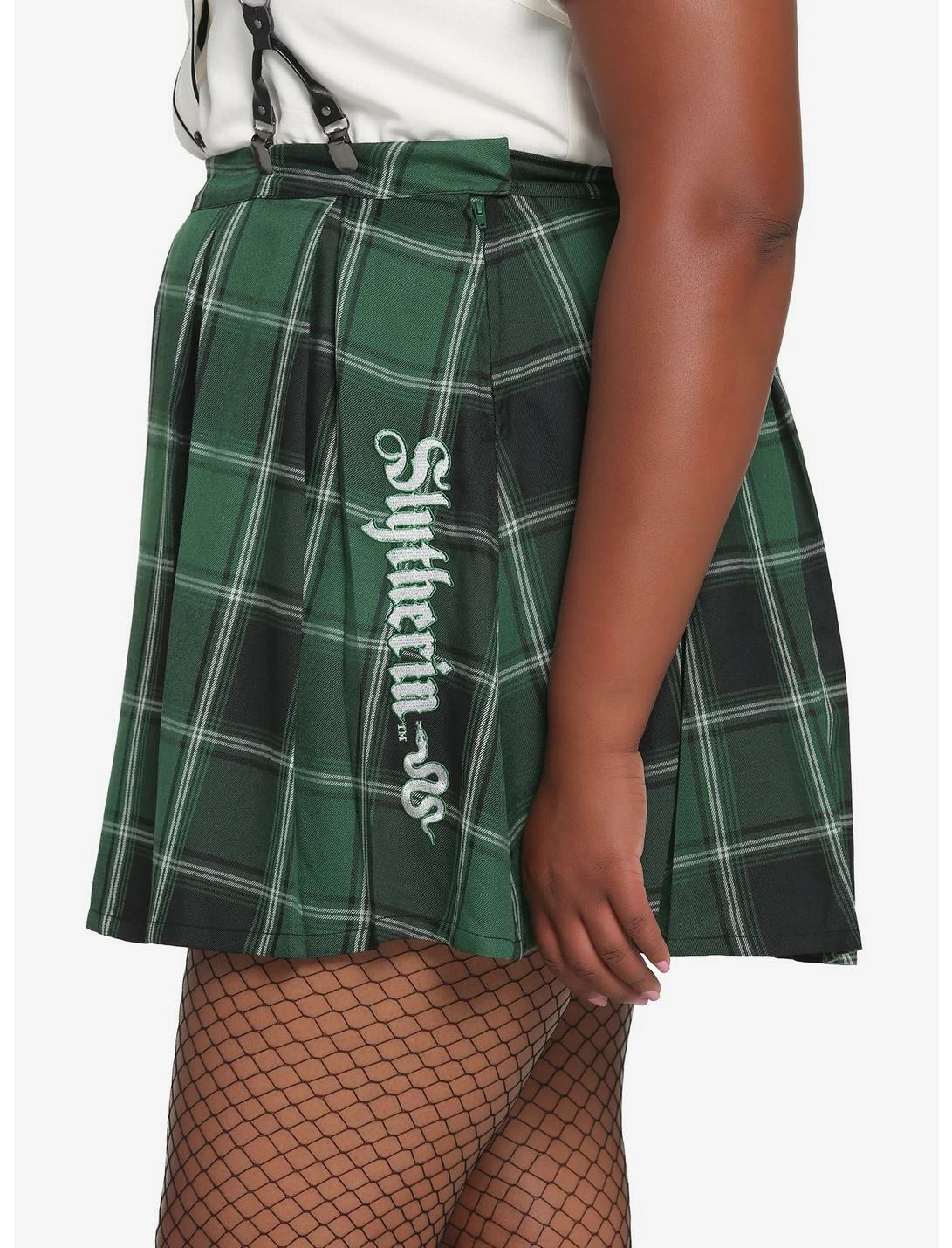 HUNIVERS Harry Potter Slytherin Pleated Suspender Skirt Plus Size - Image 2