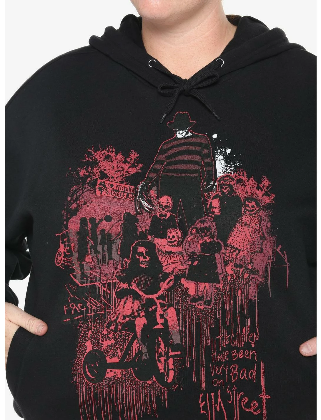 HUNIVERS A Nightmare On Elm Street The Children Have Been Very Bad Hoodie Plus Size - Image 4