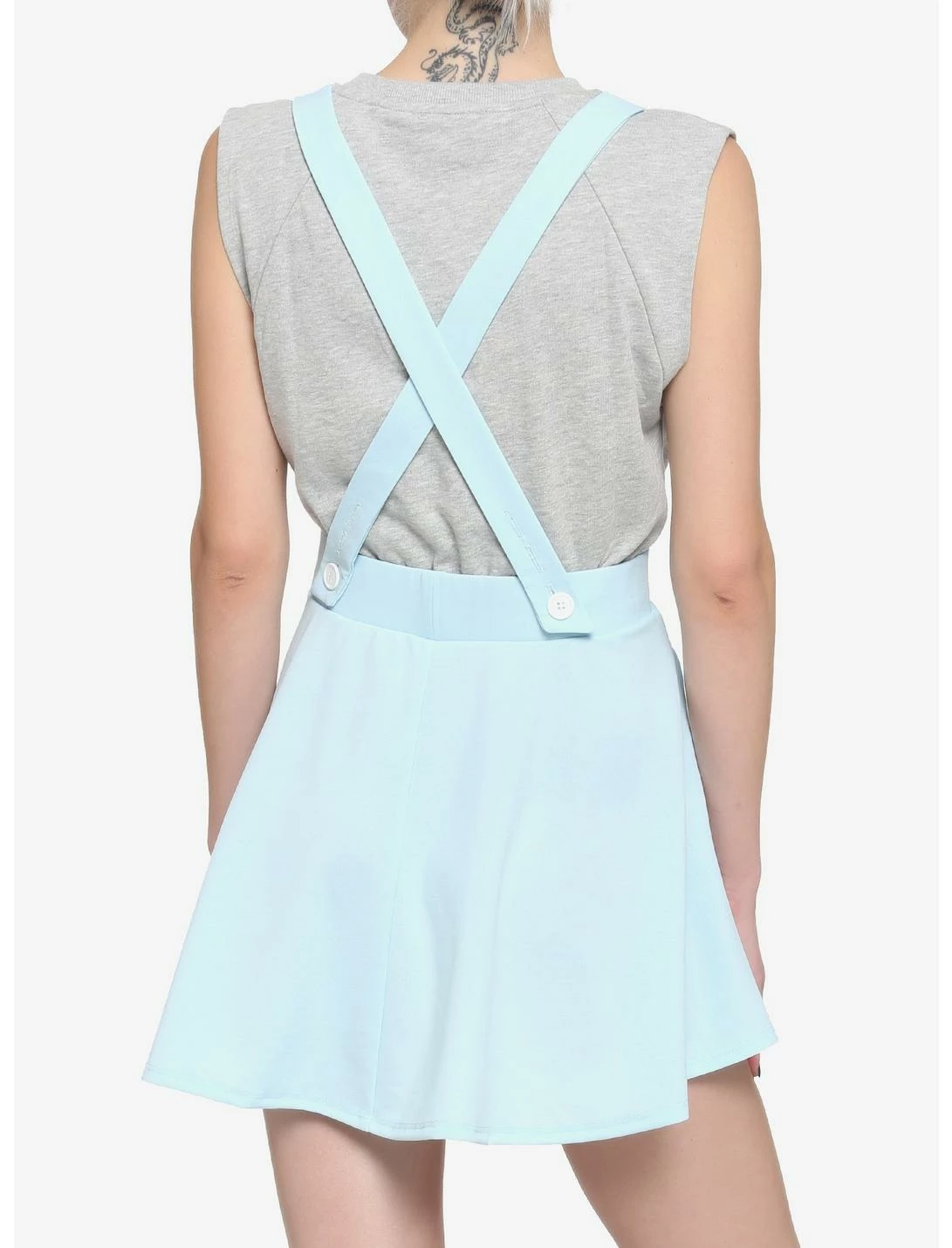 HUNIVERS Light Blue Suspender Skirt - Image 3