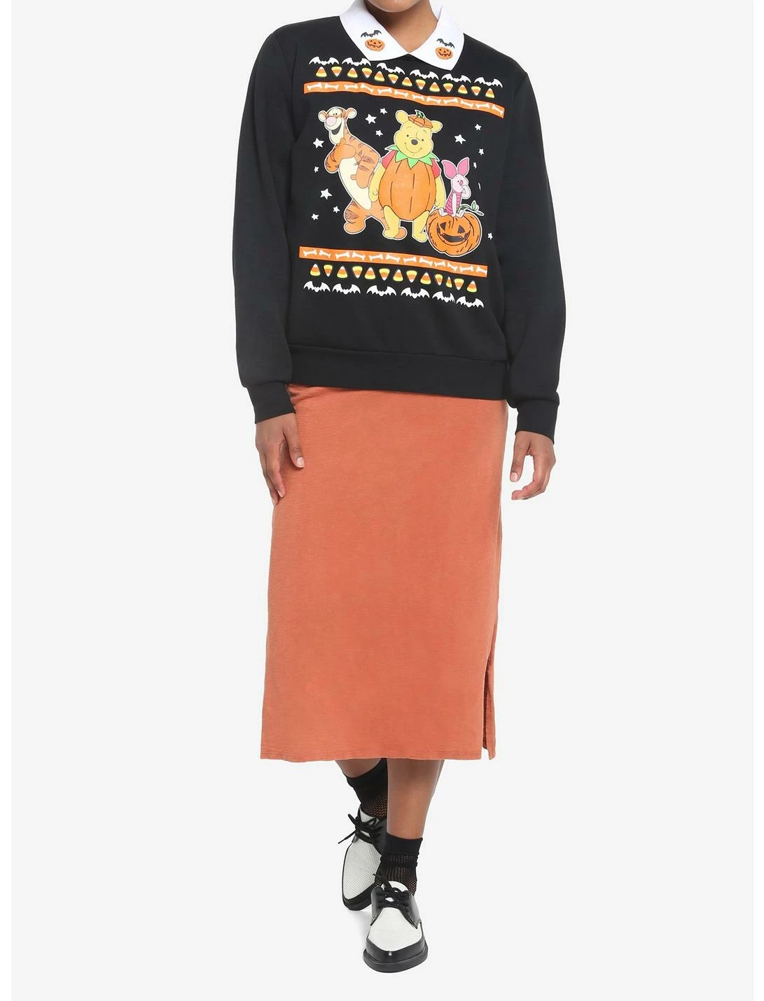 HUNIVERS Her Universe Disney Halloween Winnie The Pooh & Friends Collared Sweatshirt - Image 2