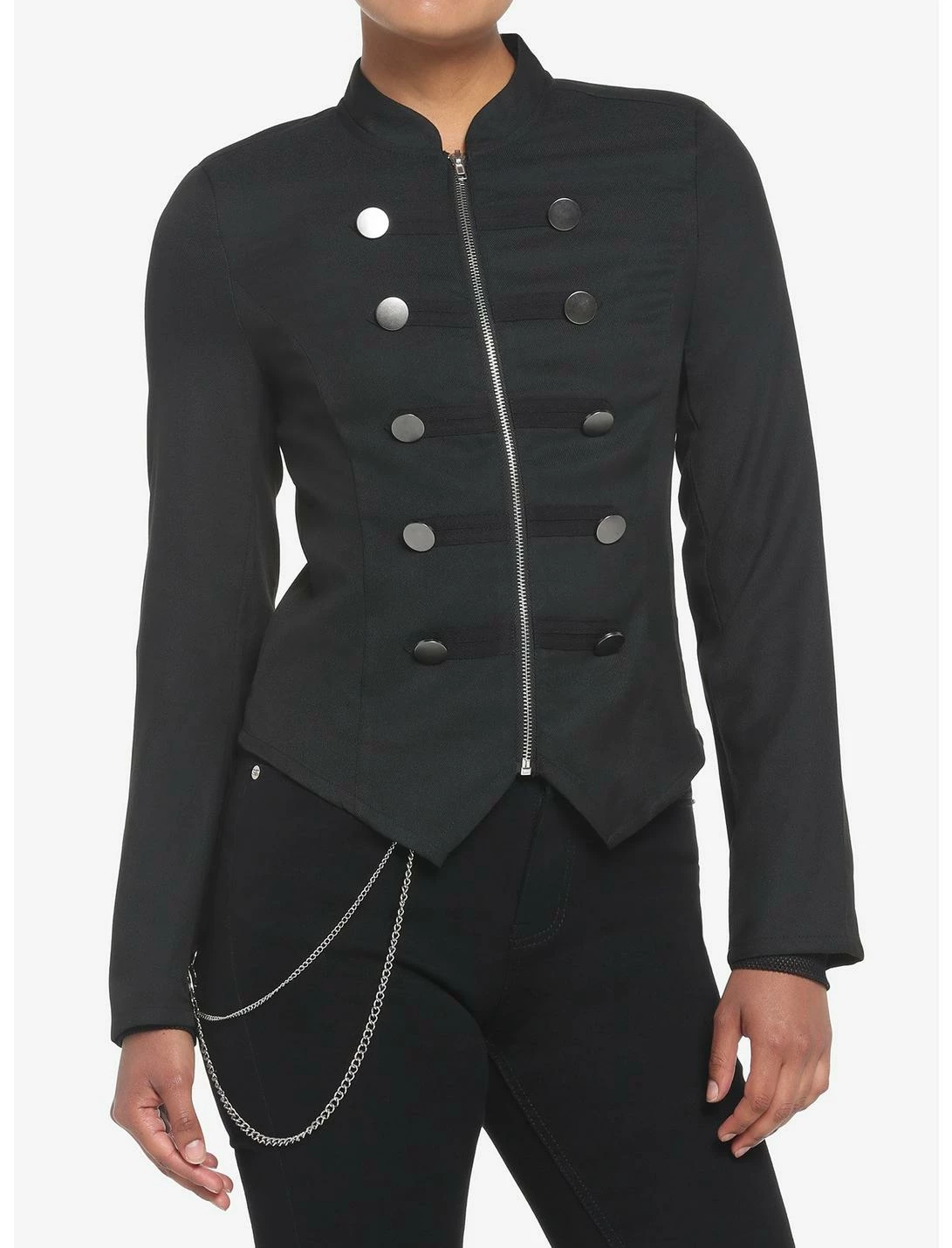 HUNIVERS Black Military Jacket