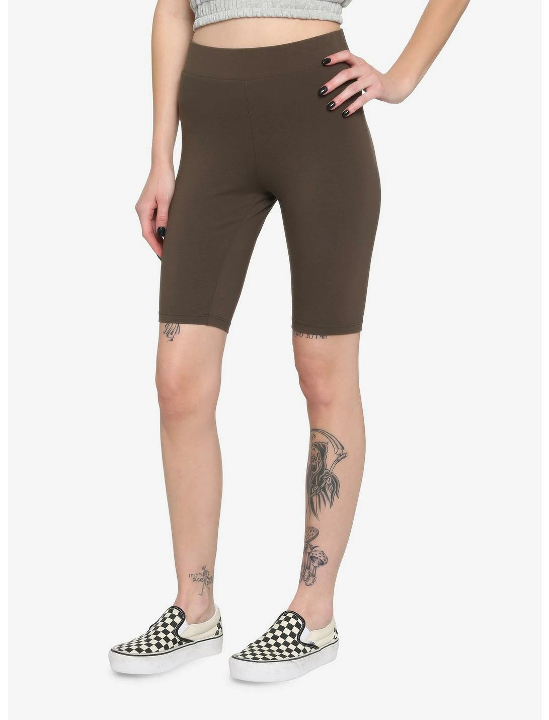 HUNIVERS Olive 9 Inch Inseam Bike Shorts