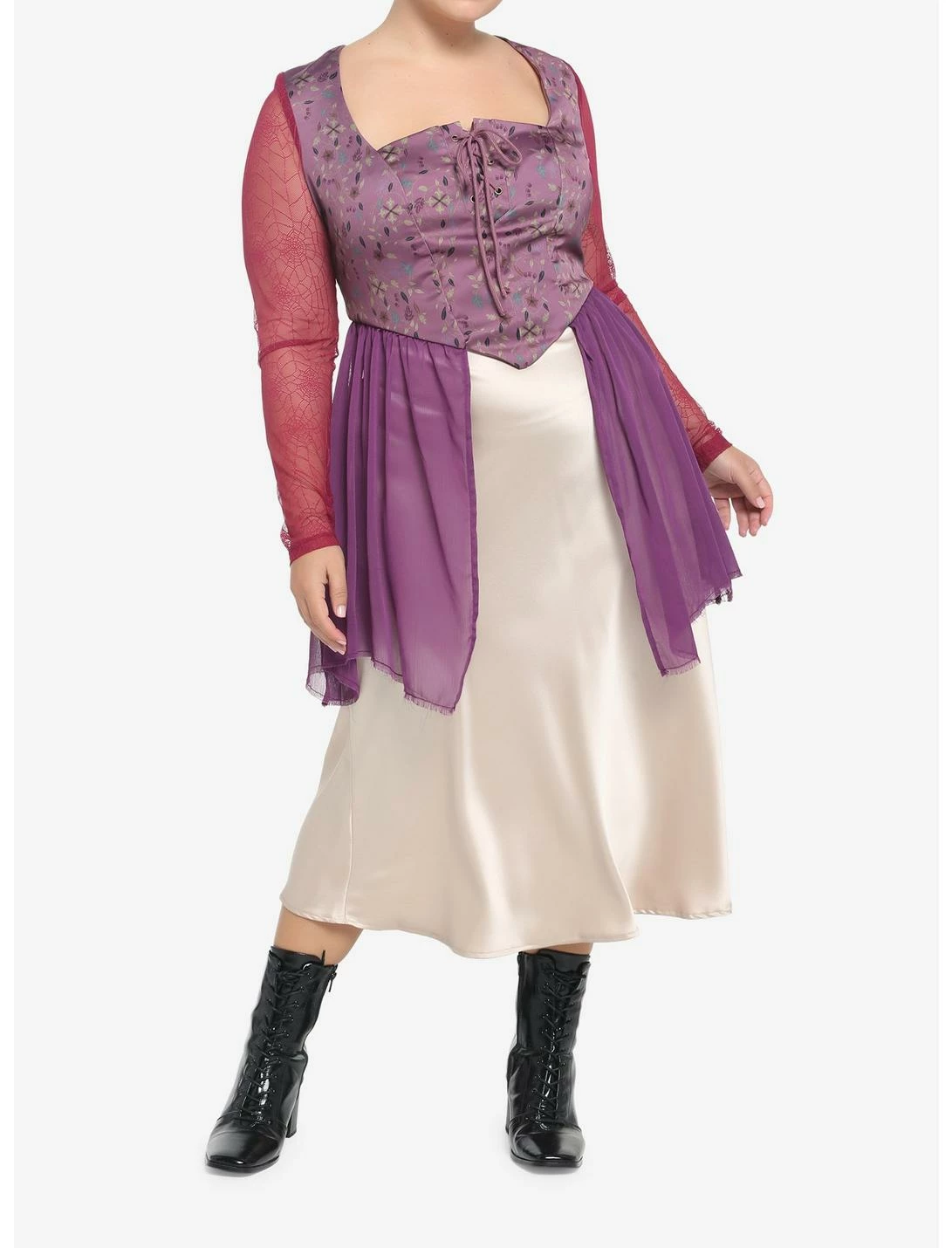 HUNIVERS Her Universe Disney Hocus Pocus Sarah Peplum Long-Sleeve Top Plus Size - Image 2