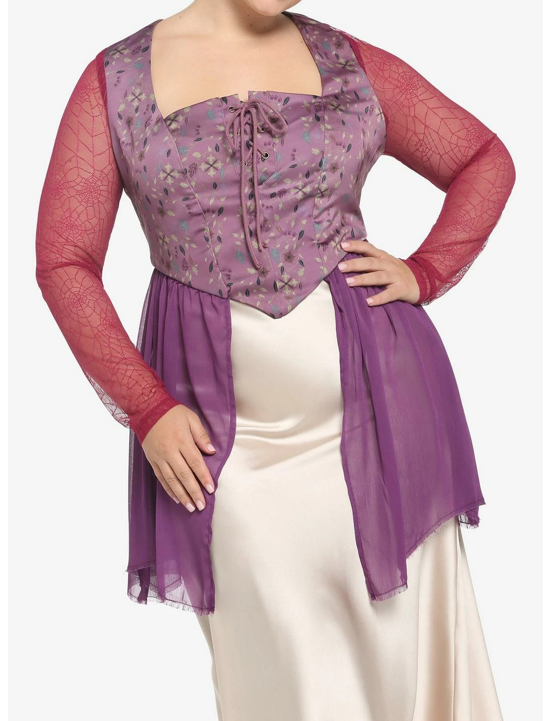 HUNIVERS Her Universe Disney Hocus Pocus Sarah Peplum Long-Sleeve Top Plus Size