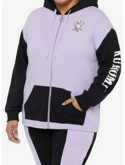 HUNIVERS Kuromi Fortune Teller Color-Block Skimmer Hoodie Plus Size