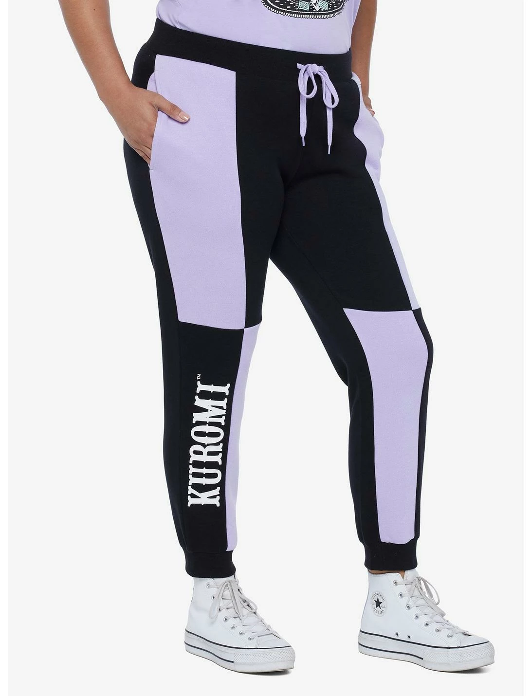 HUNIVERS Kuromi Fortune Teller Color-Block Sweatpants Plus Size
