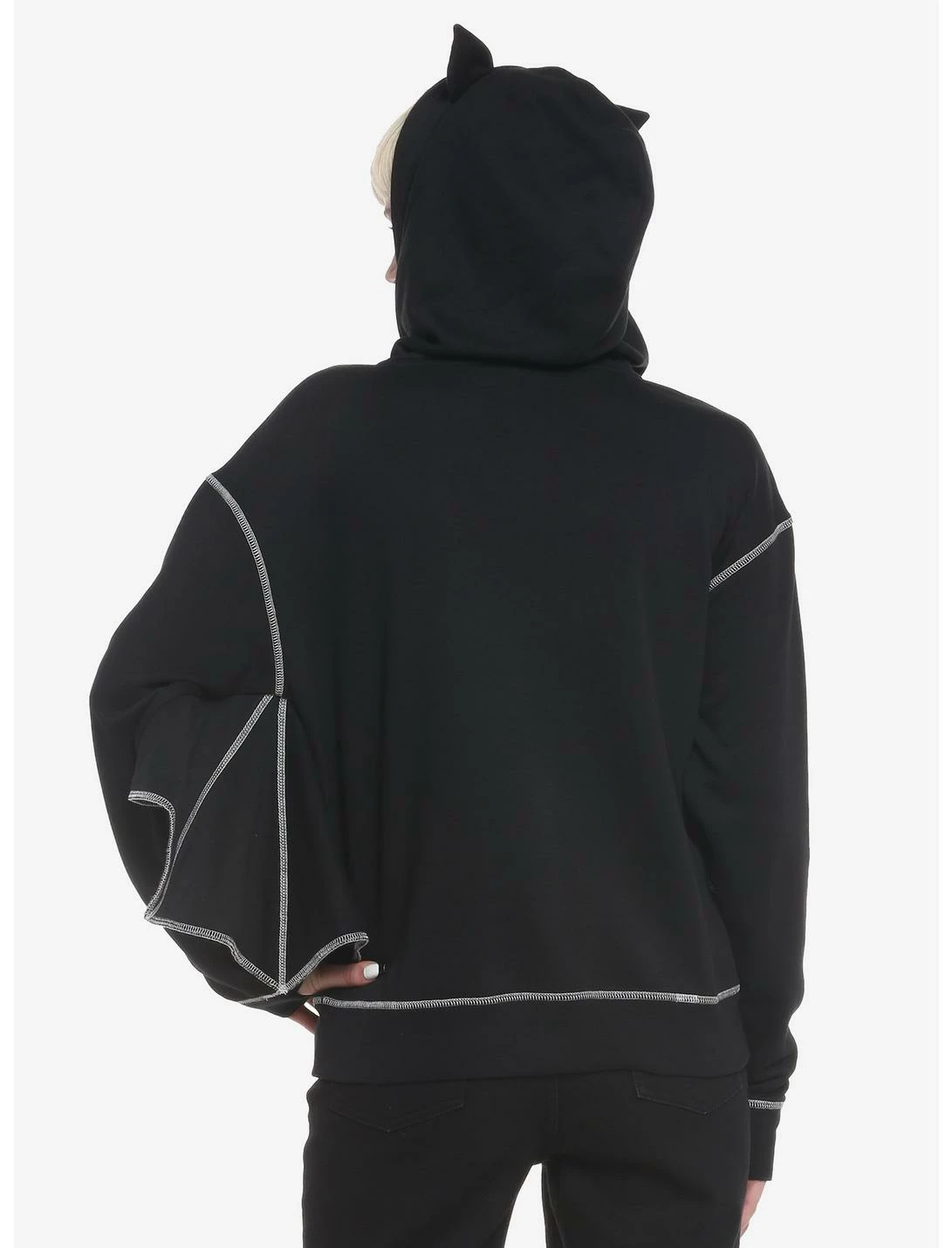 HUNIVERS Black Bat Wing Hoodie - Image 3