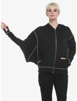 HUNIVERS Black Bat Wing Hoodie
