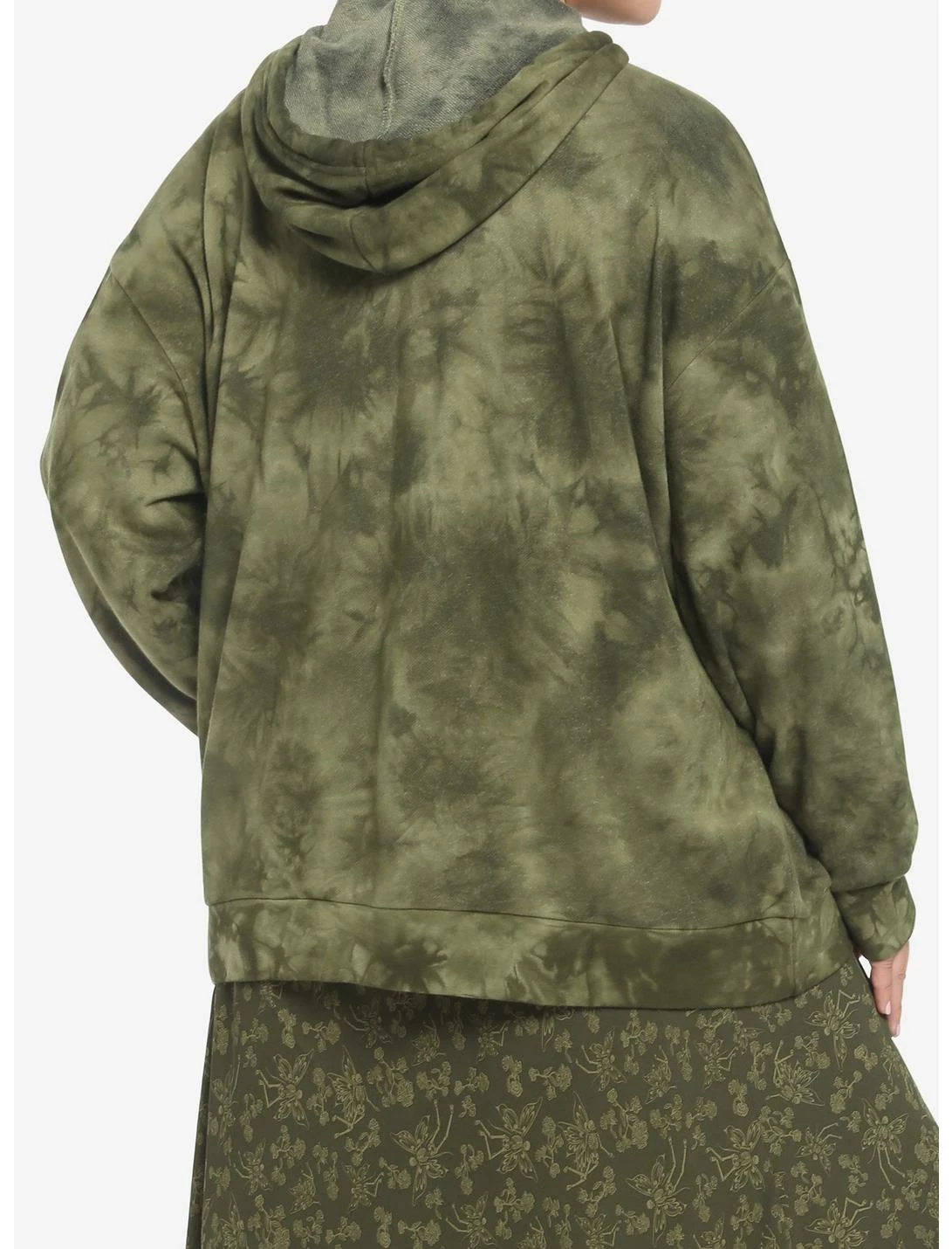 HUNIVERS Fairy Wings Green Tie-Dye Hoodie Plus Size - Image 3