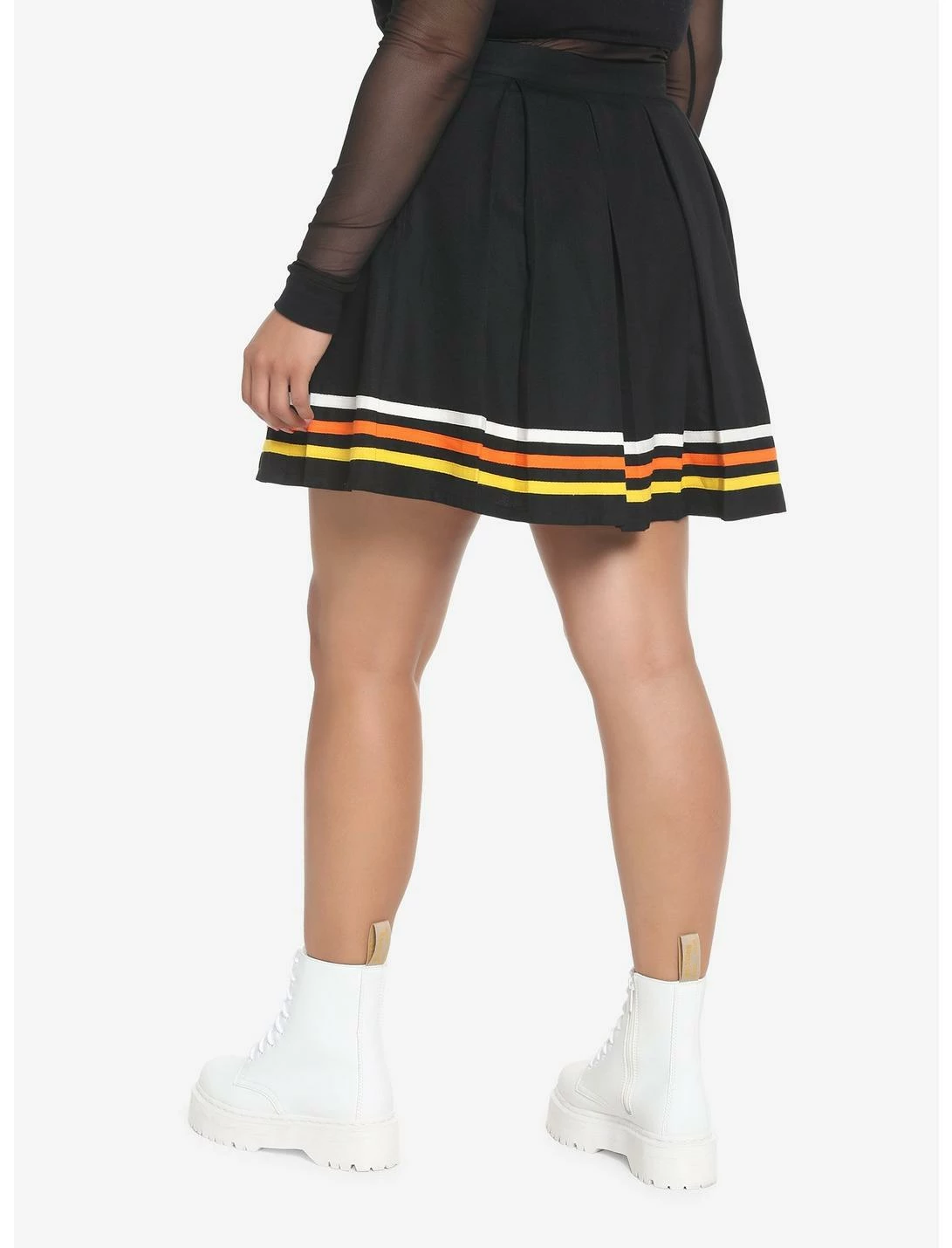 HUNIVERS Candy Corn Stripe Pleated Skirt Plus Size - Image 2