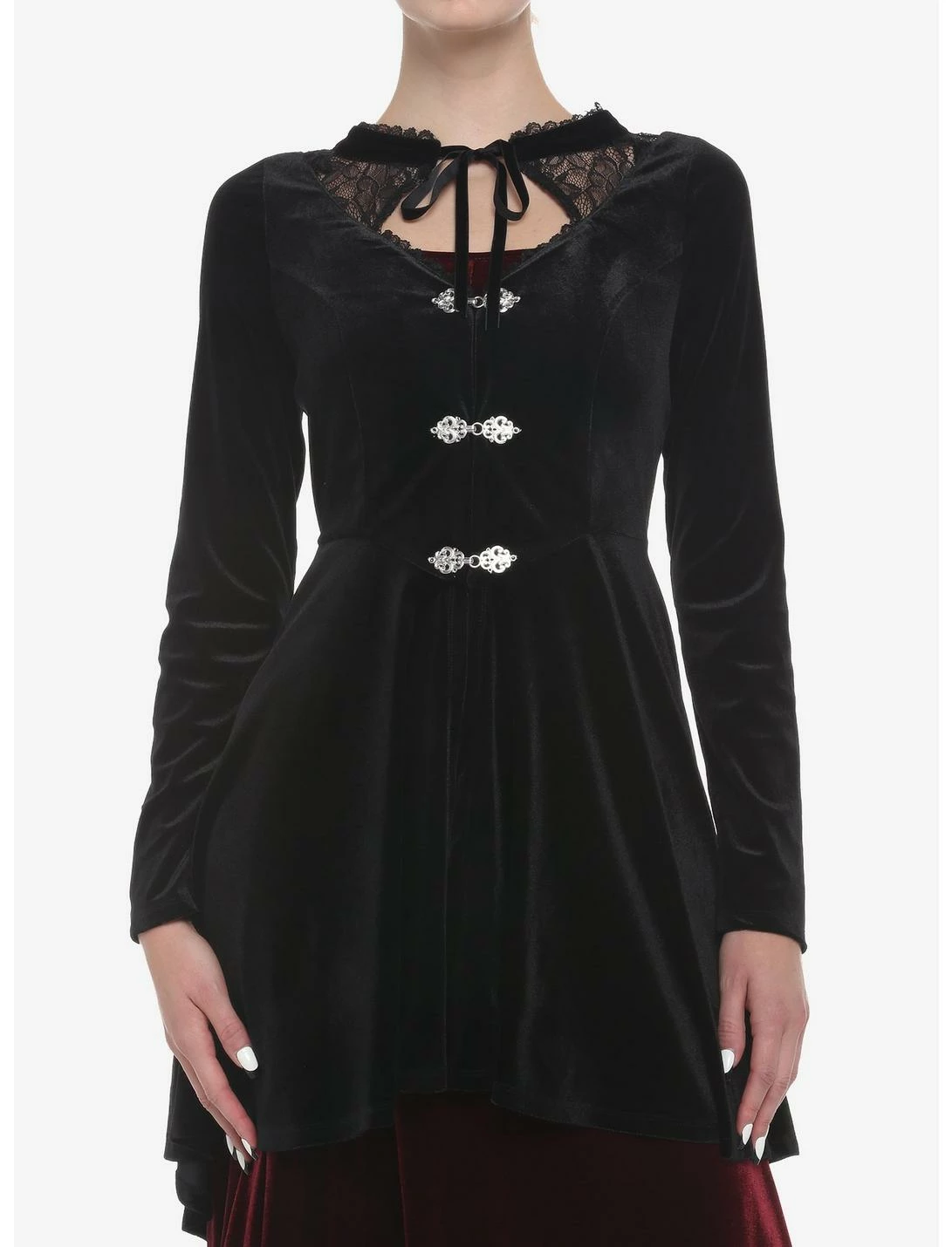 HUNIVERS Black Velvet Hi-Low Jacket