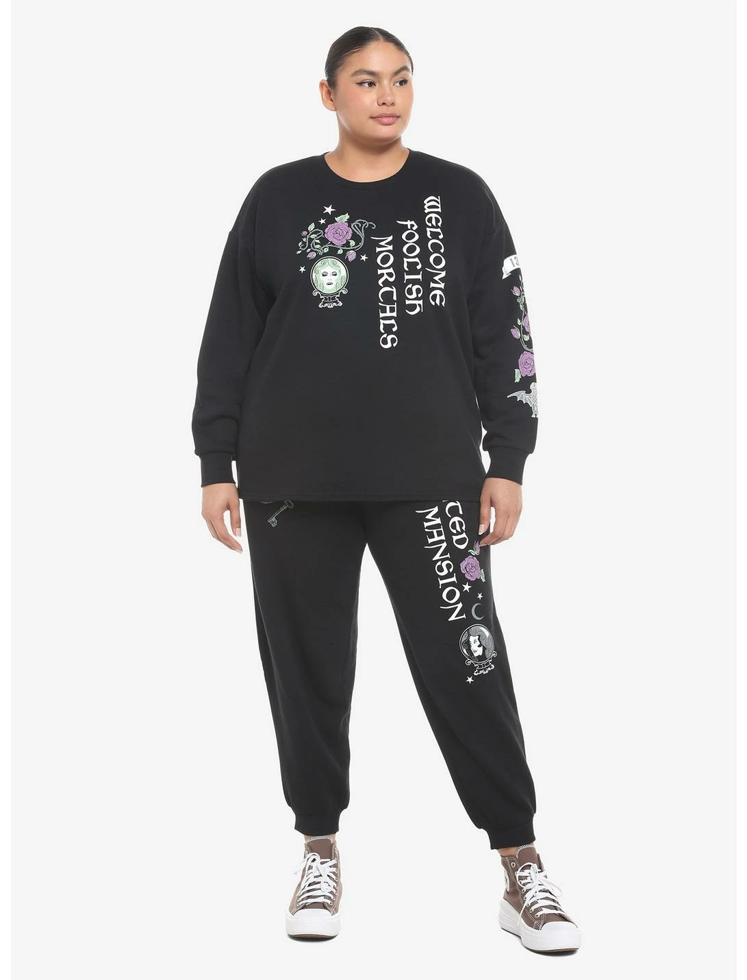 HUNIVERS Her Universe Disney The Haunted Mansion Madame Leota Crop Sweatshirt Plus Size - Image 2