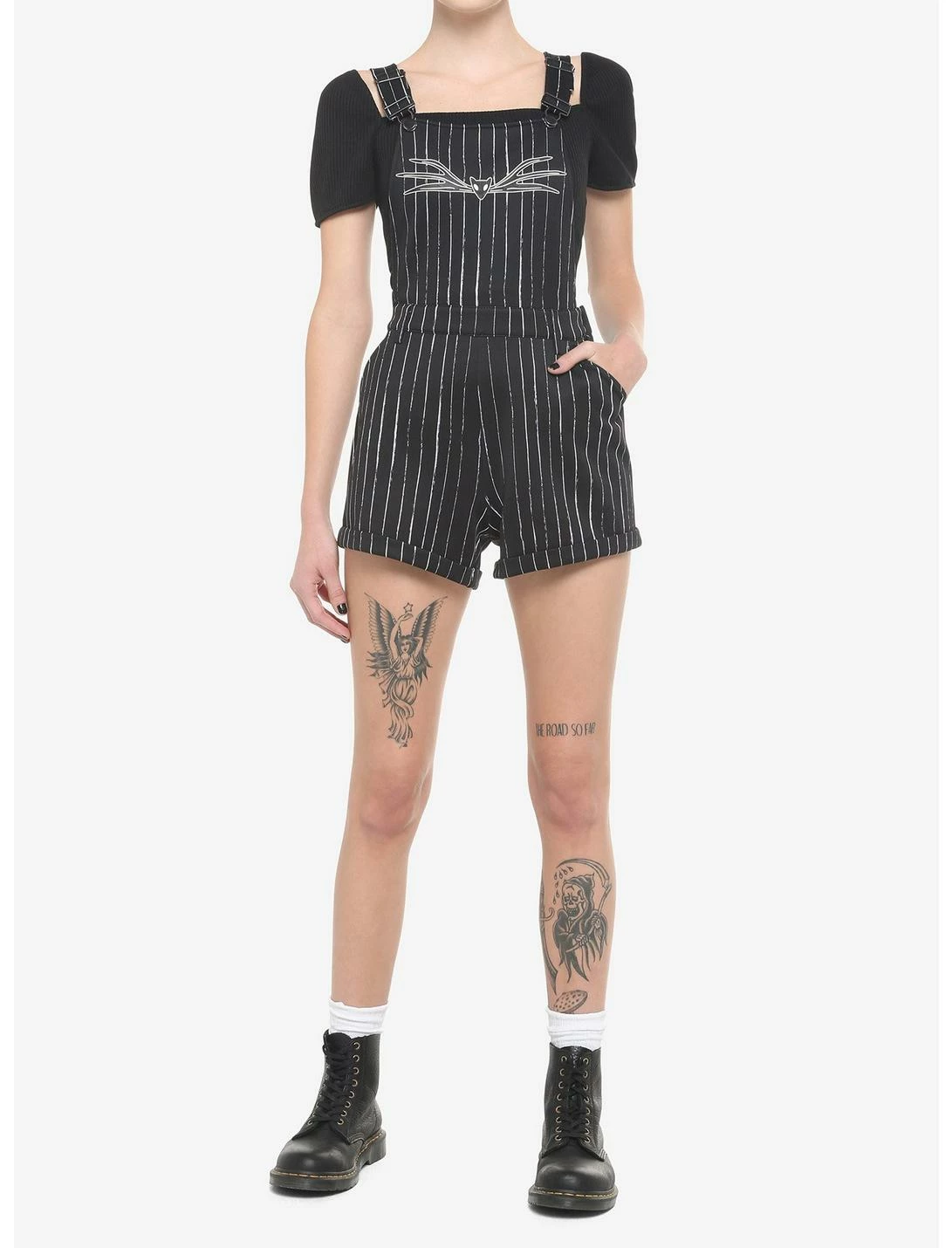 HUNIVERS The Nightmare Before Christmas Jack Pinstripe Shortalls - Image 2