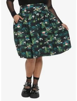 HUNIVERS Universal Monsters Creature From The Black Lagoon Allover Print Skirt Plus Size