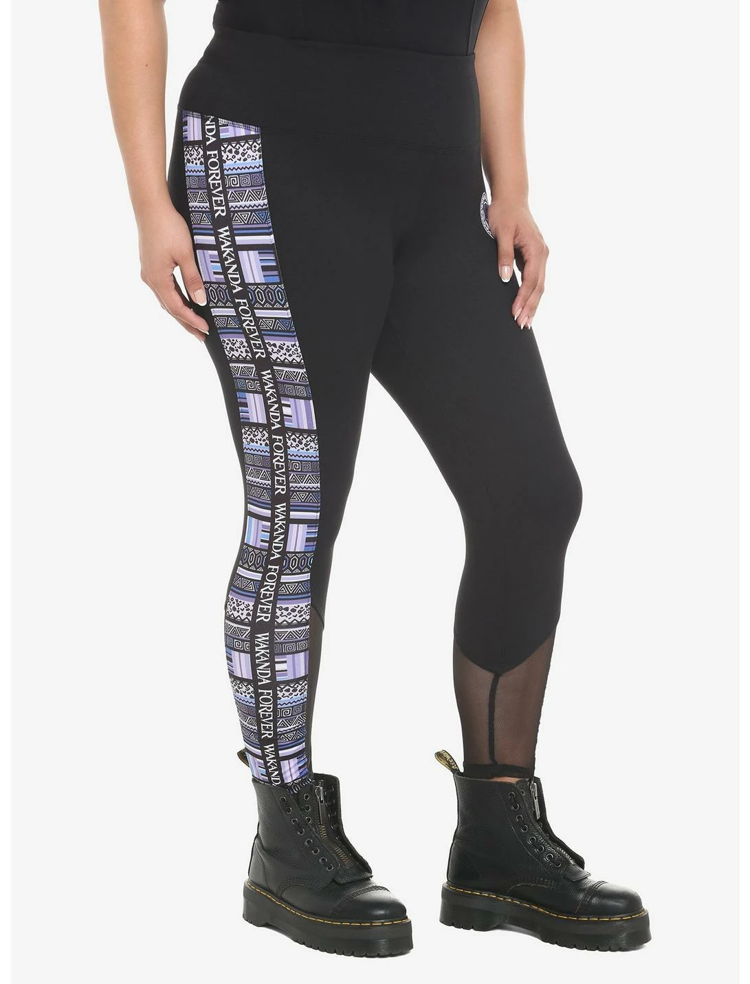 HUNIVERS Her Universe Marvel Black Panther: Wakanda Forever Geometric Stripe Leggings Plus Size - Image 3