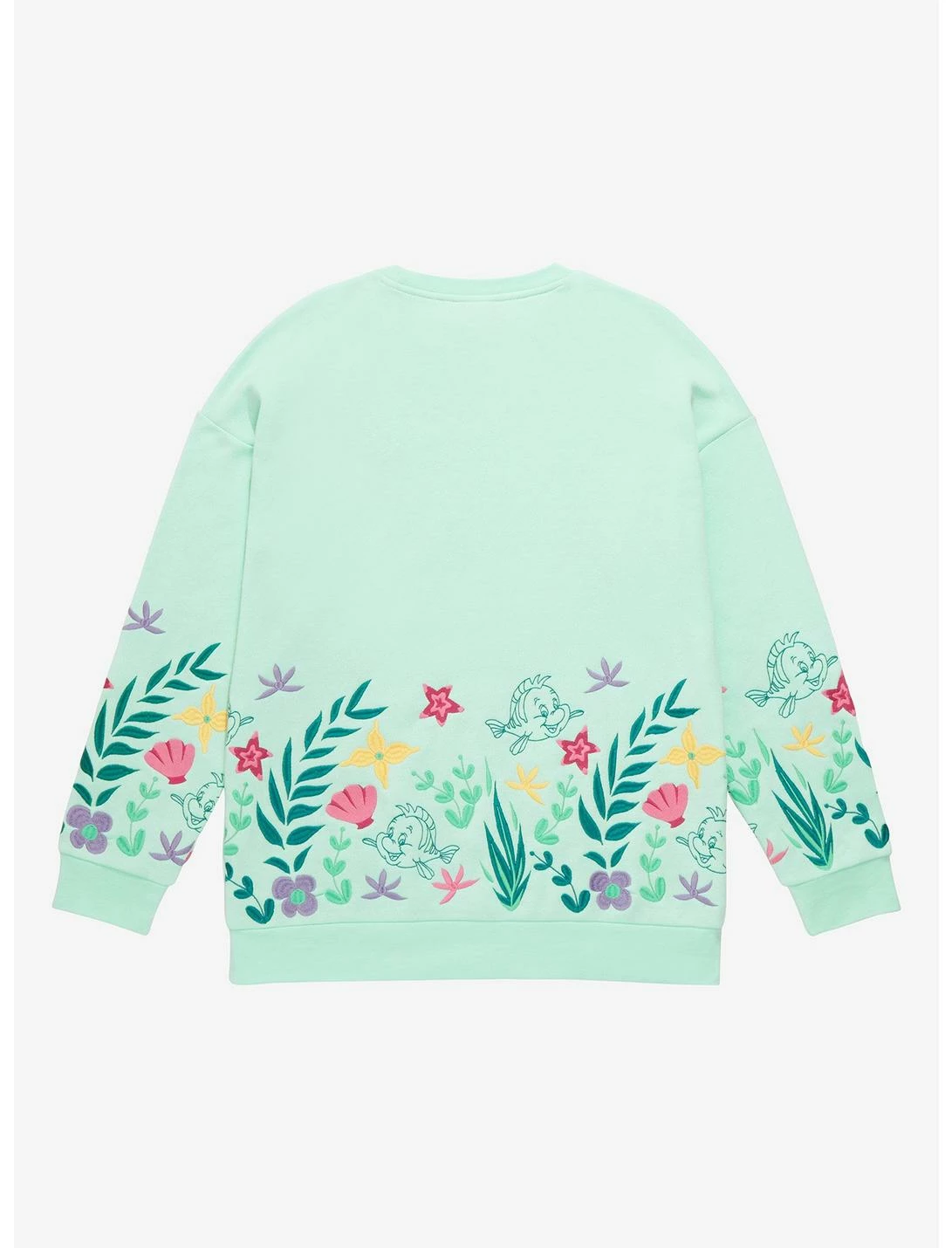 HUNIVERS Disney The Little Mermaid Flounder Floral Sweatshirt - Image 2