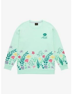 HUNIVERS Disney The Little Mermaid Flounder Floral Sweatshirt