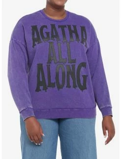 HUNIVERS Her Universe Marvel WandaVision Agatha All Along Mineral Wash Sweatshirt Plus Size