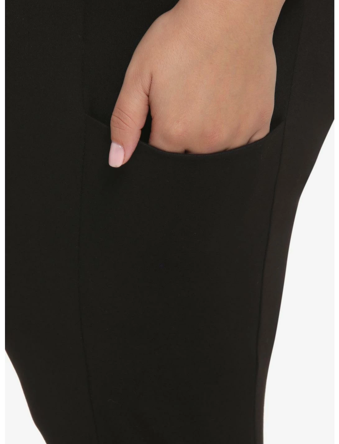 HUNIVERS Black Leggings With Pocket Plus Size - Image 3