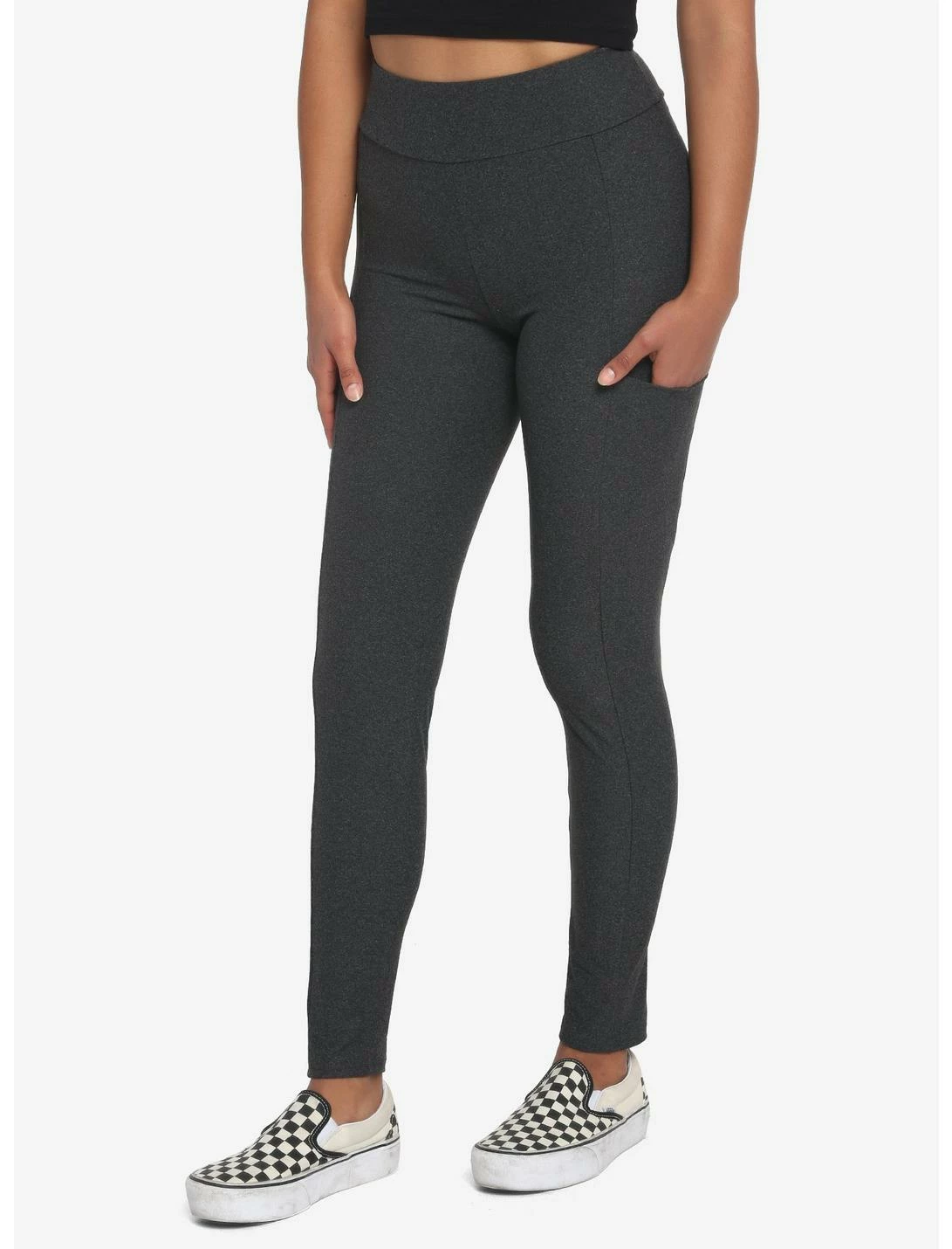 HUNIVERS Charcoal Grey Leggings With Pocket