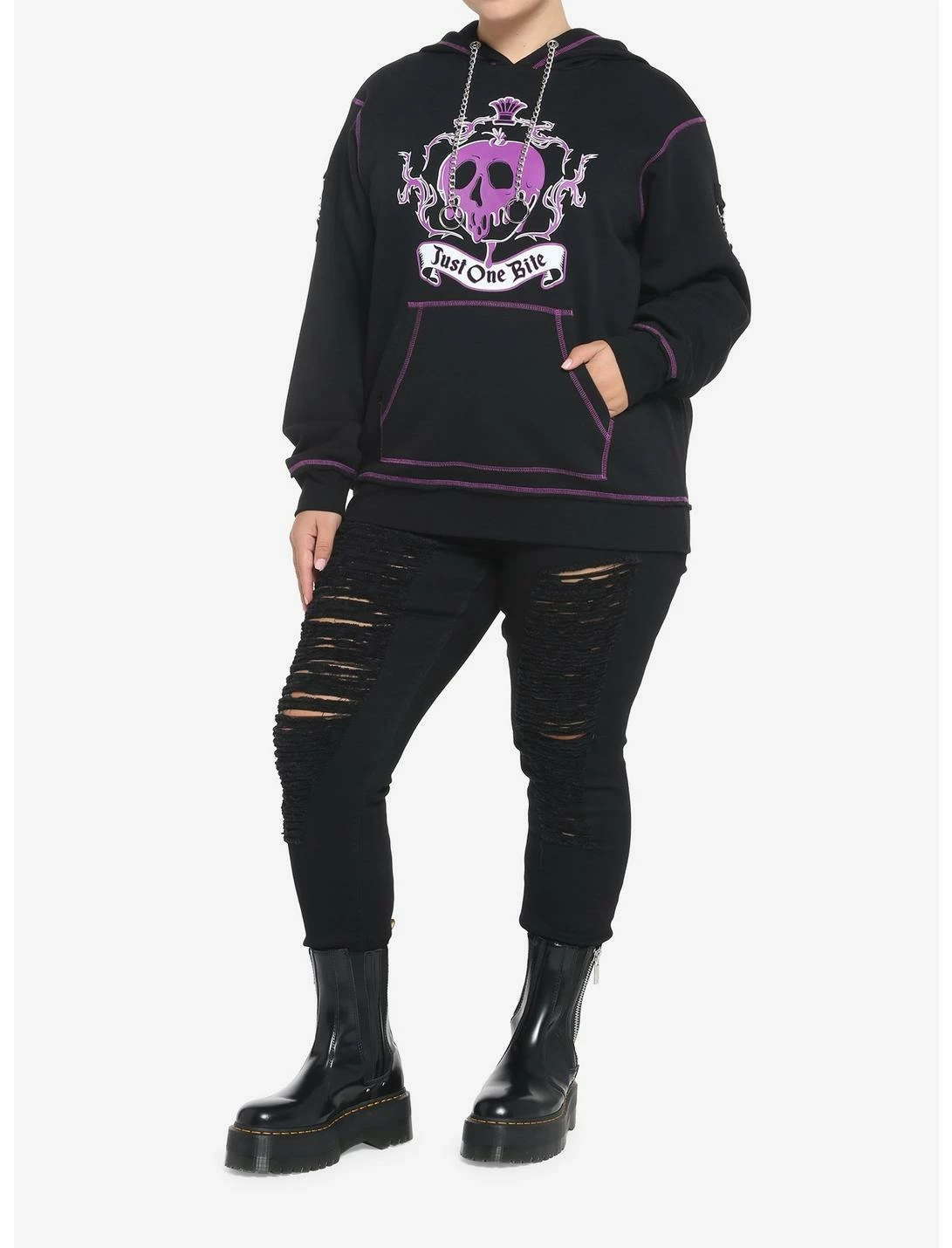 HUNIVERS Disney Villains Snow White And The Seven Dwarfs Just One Bite Hoodie Plus Size - Image 2