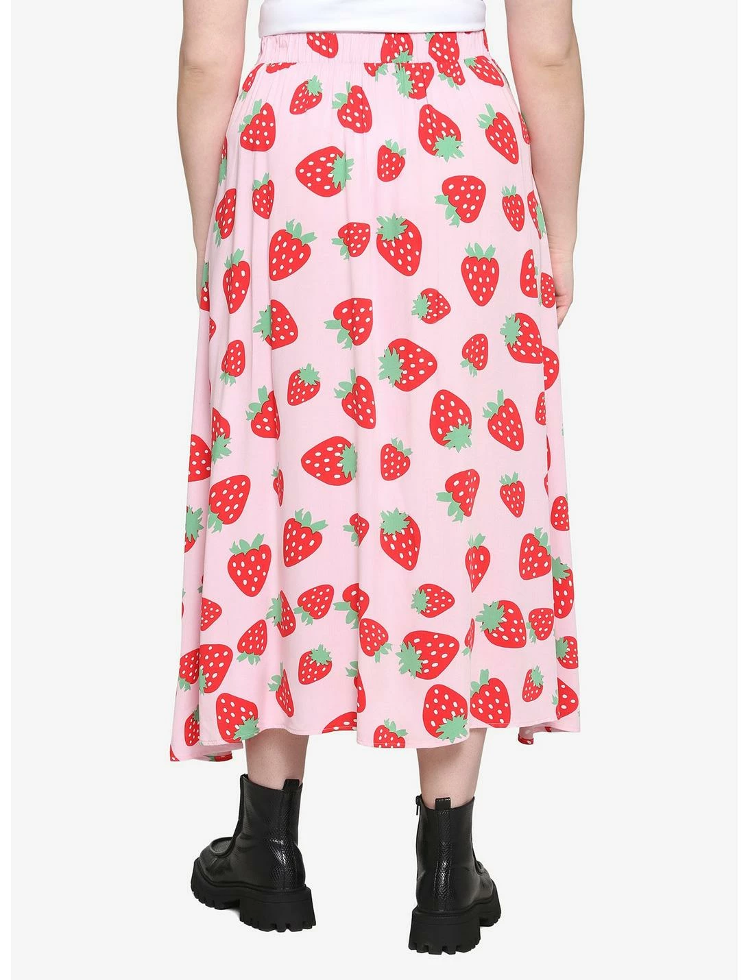 HUNIVERS Pink Strawberry Maxi Skirt Plus Size - Image 2