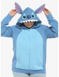 HUNIVERS Disney Lilo & Stich Ears Hoodie Plus Size