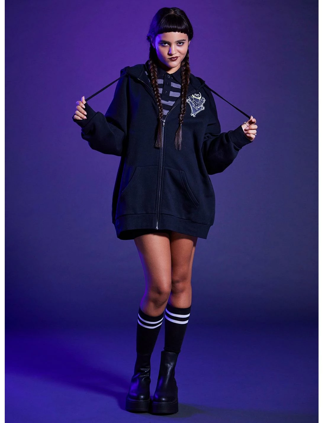 HUNIVERS Wednesday Darkness Friend Oversized Hoodie - Image 2