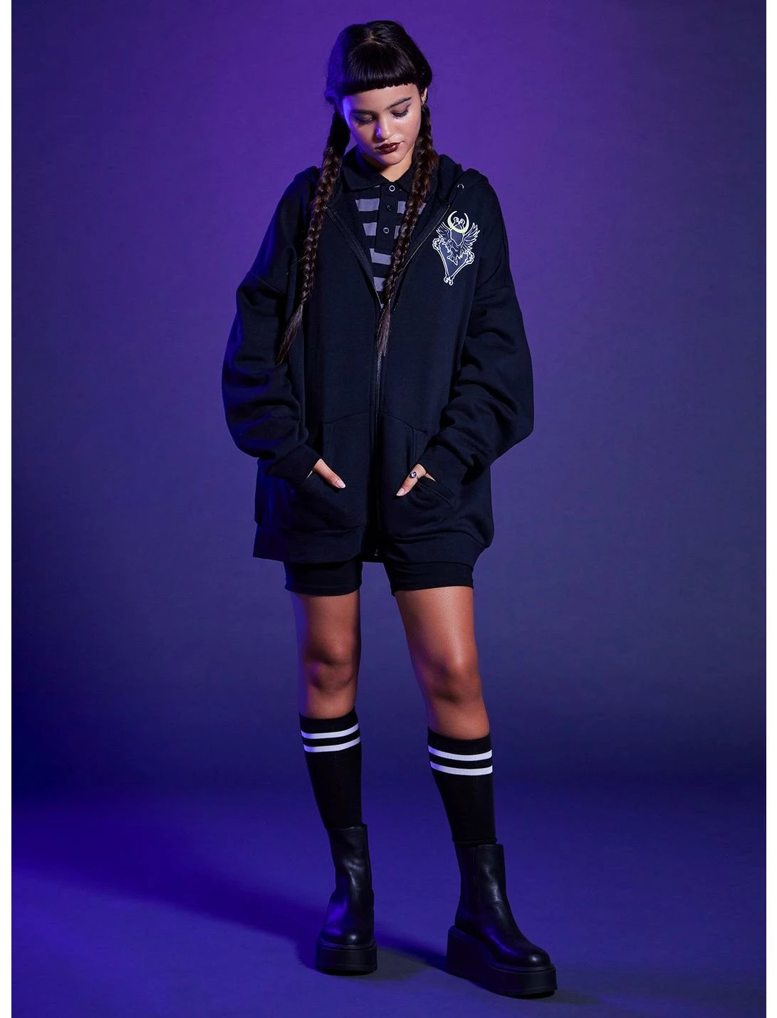 HUNIVERS Wednesday Darkness Friend Oversized Hoodie - Image 4