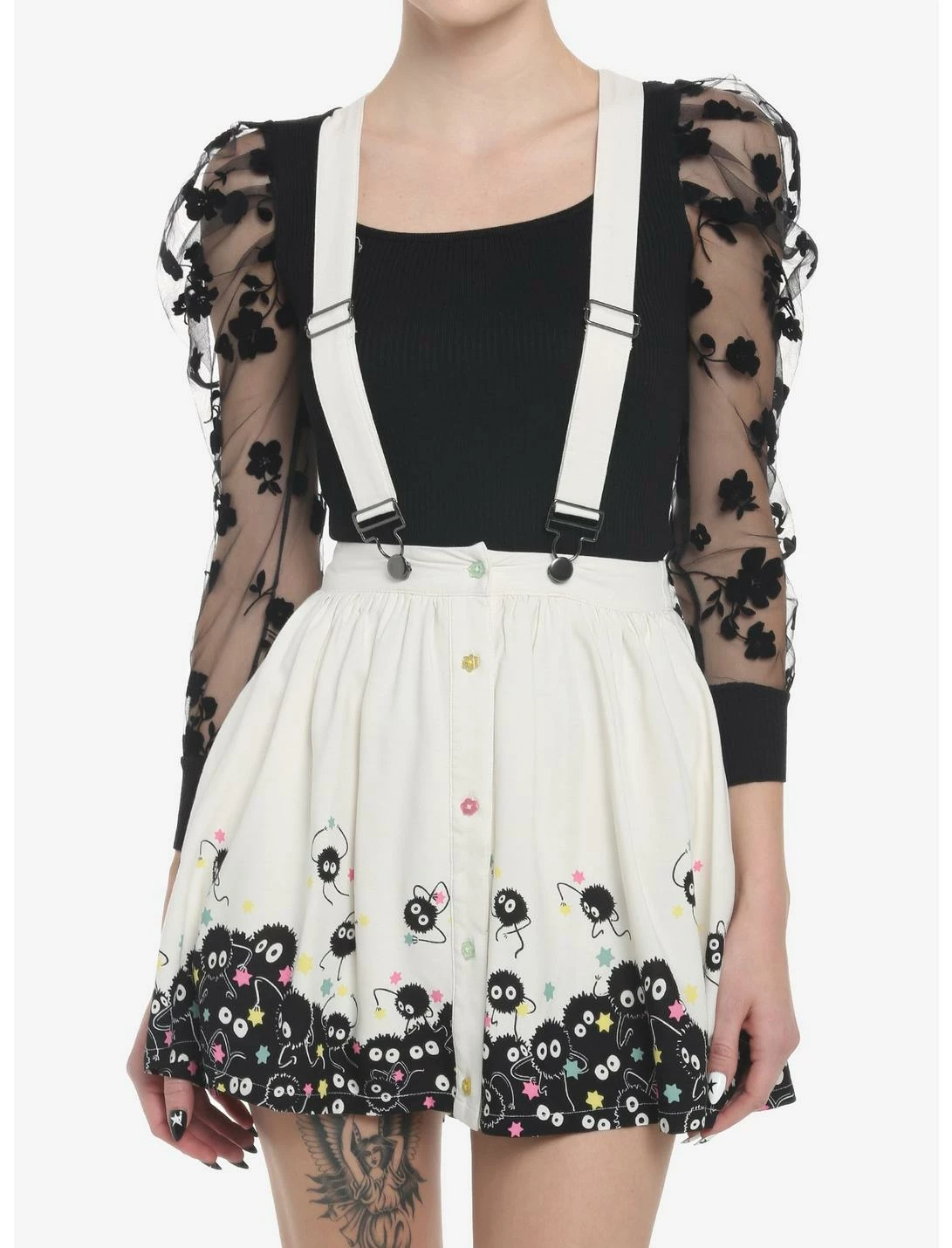 HUNIVERS Her Universe Studio Ghibli Spirited Away Soot Sprites Star Candy Suspender Skirt