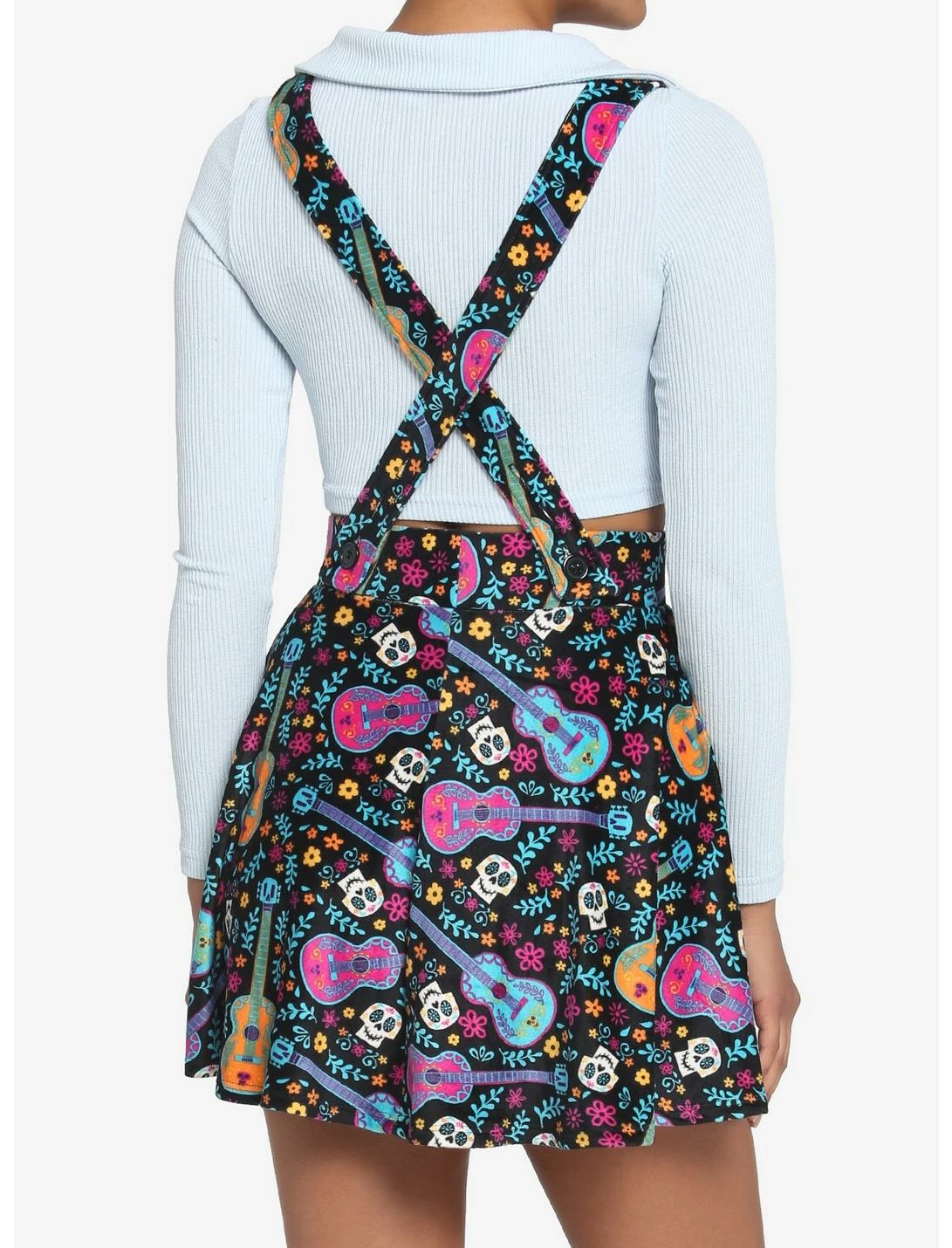 HUNIVERS Disney Pixar Coco Sugar Skull & Guitar Velvet Suspender Skirt - Image 3