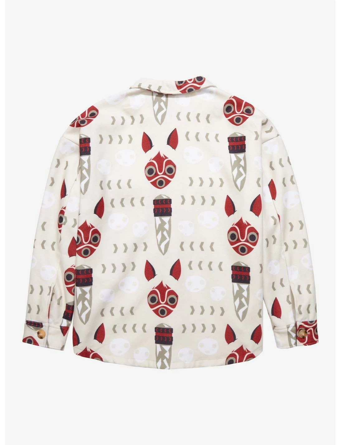 HUNIVERS Studio Ghibli Princess Mononoke San's Mask Polar Fleece Jacket Plus Size - Image 2