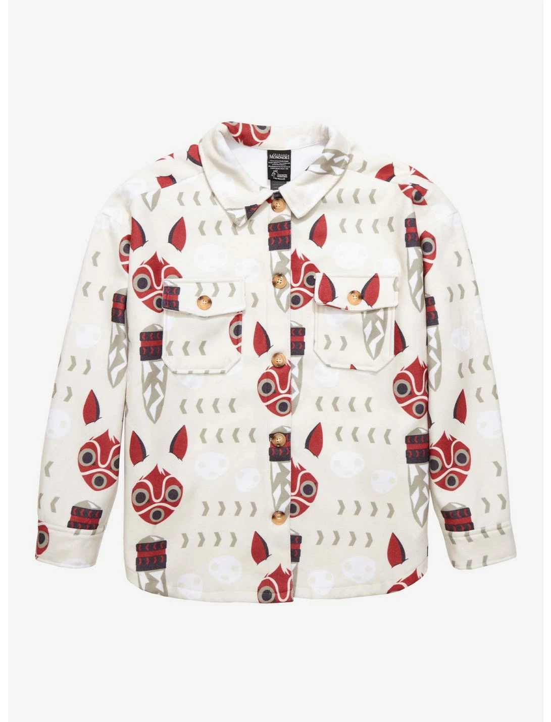 HUNIVERS Studio Ghibli Princess Mononoke San's Mask Polar Fleece Jacket Plus Size