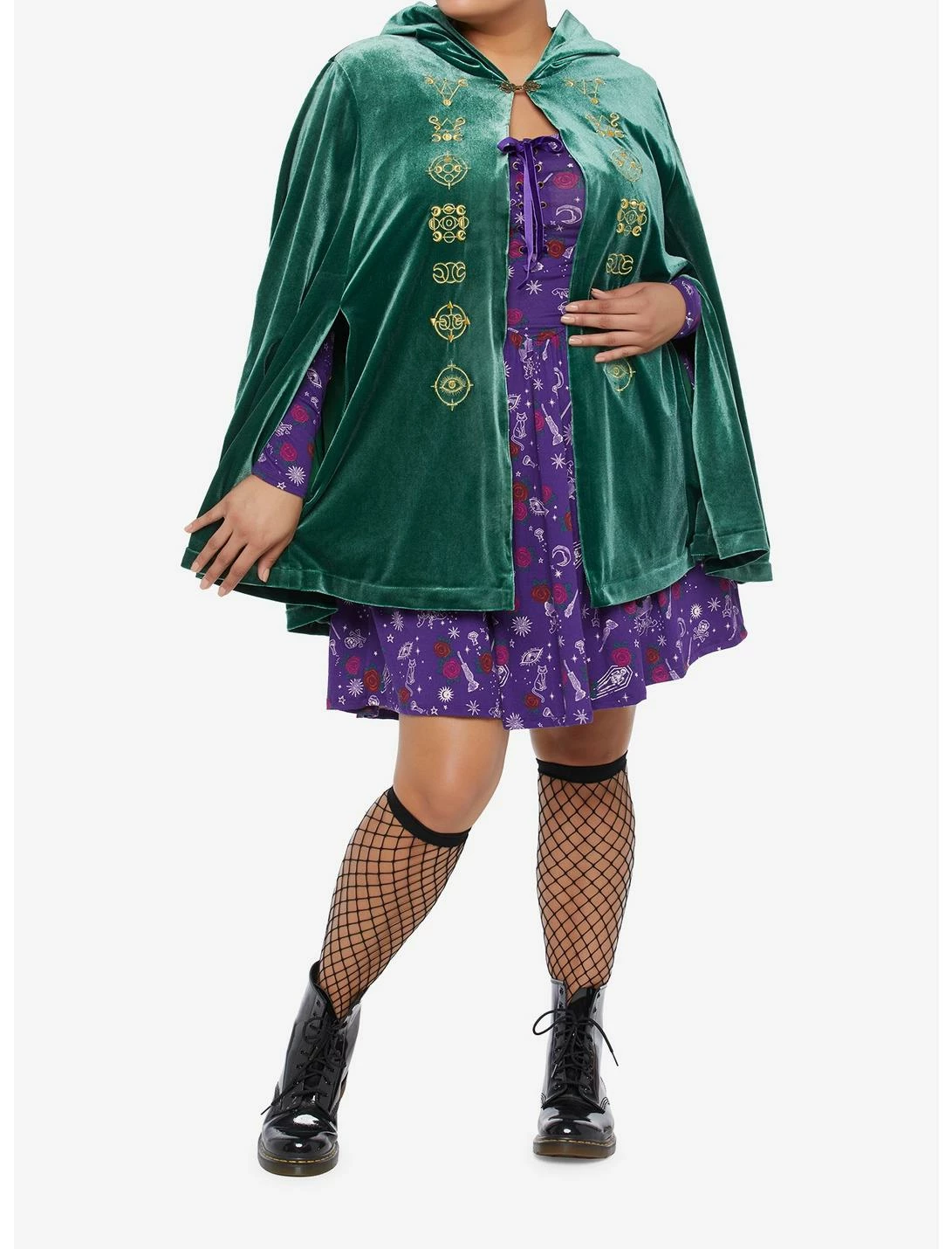 HUNIVERS Her Universe Disney Hocus Pocus Winifred Velvet Hooded Cape Plus Size - Image 2