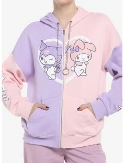 HUNIVERS My Melody & Kuromi Pastel Split Hoodie