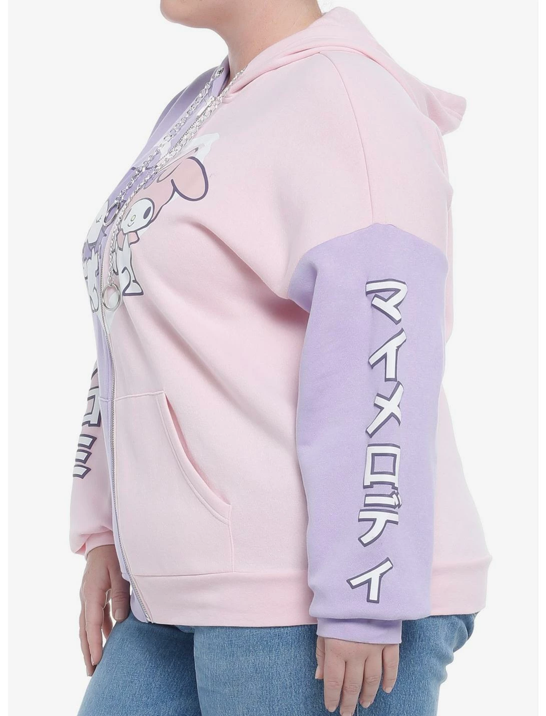 HUNIVERS My Melody & Kuromi Pastel Split Hoodie Plus Size - Image 4