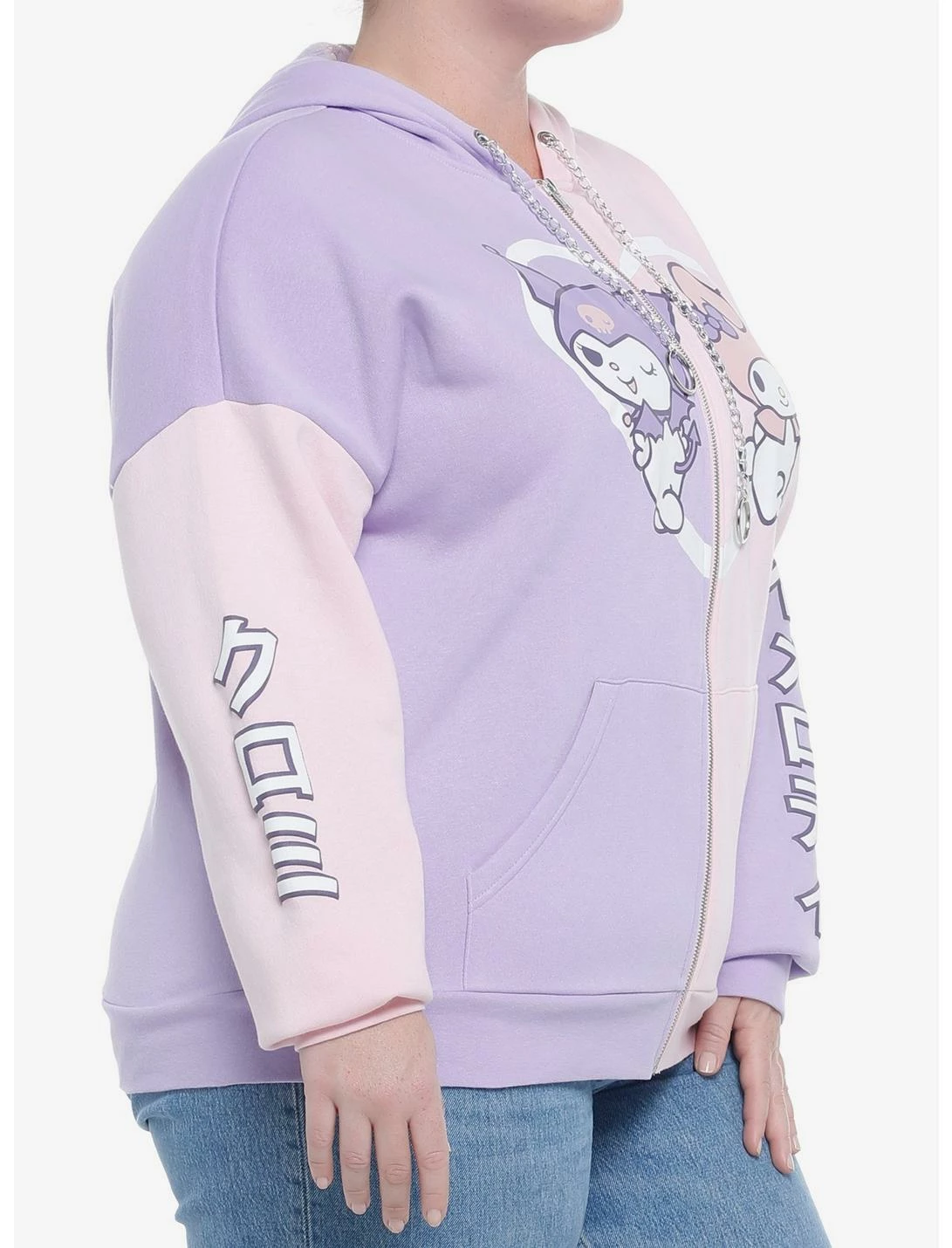 HUNIVERS My Melody & Kuromi Pastel Split Hoodie Plus Size - Image 5