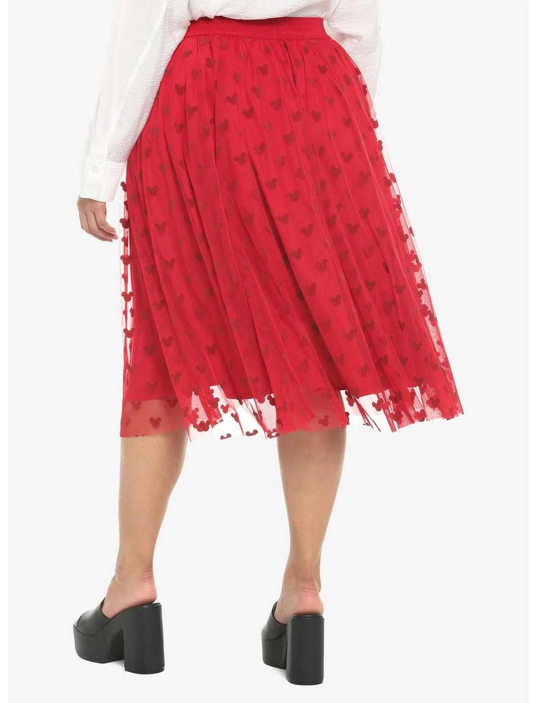 HUNIVERS Her Universe Disney Mickey Mouse Red Mesh Midi Skirt Plus Size - Image 2