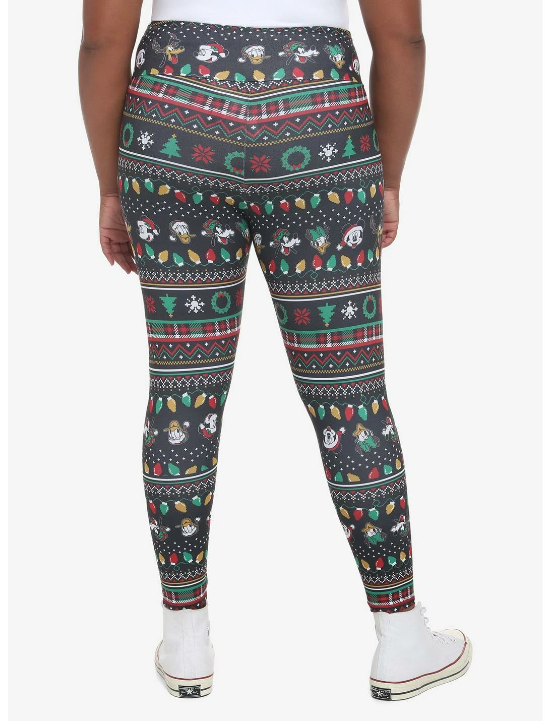 HUNIVERS Her Universe Disney Holiday Mickey Mouse & Friends Fair Isle Leggings Plus Size - Image 2
