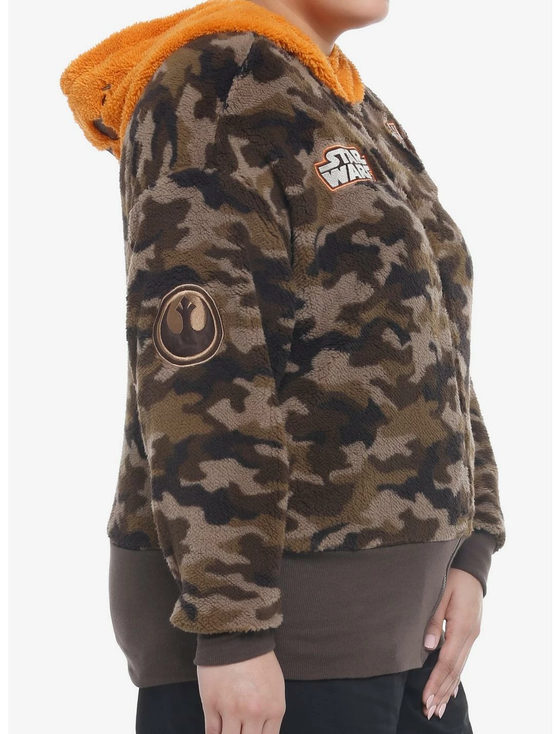 HUNIVERS Her Universe Star Wars Ewok Sherpa Camouflage Hoodie Plus Size - Image 4