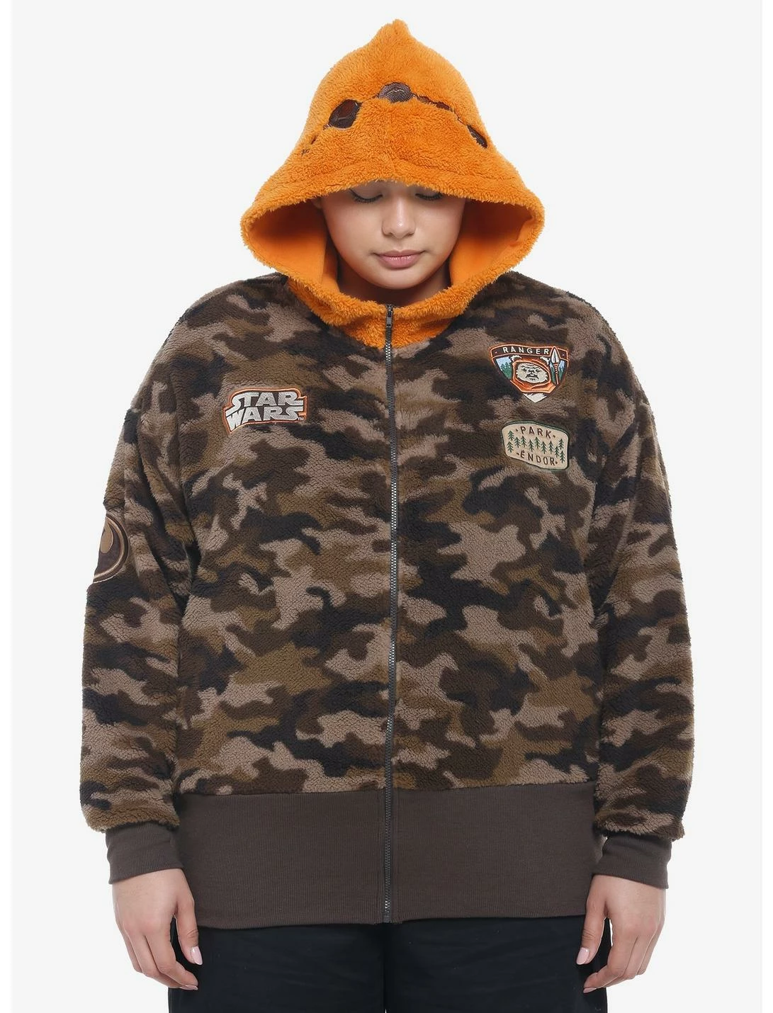HUNIVERS Her Universe Star Wars Ewok Sherpa Camouflage Hoodie Plus Size