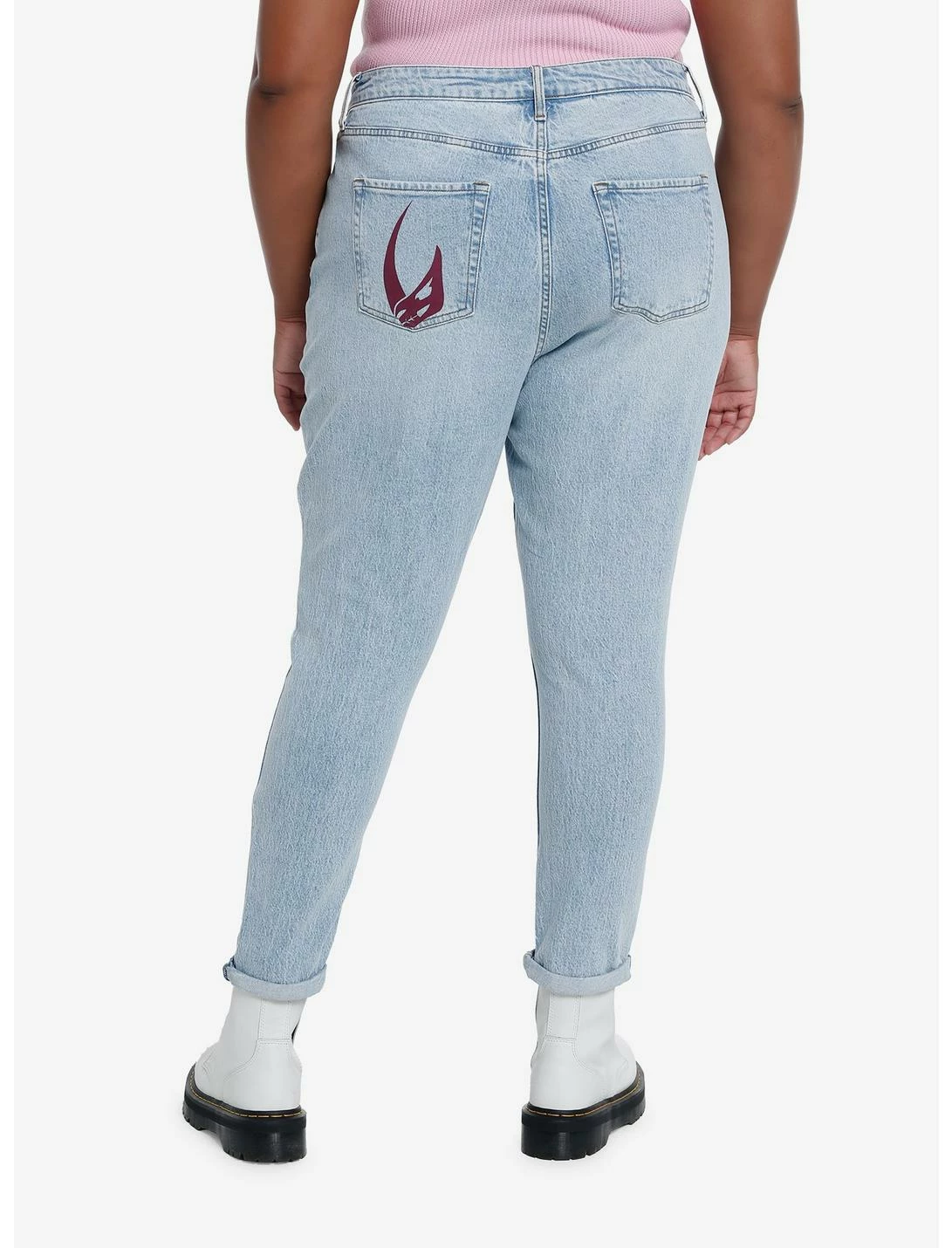 HUNIVERS Her Universe Star Wars The Mandalorian Faces Mom Jeans Plus Size - Image 2