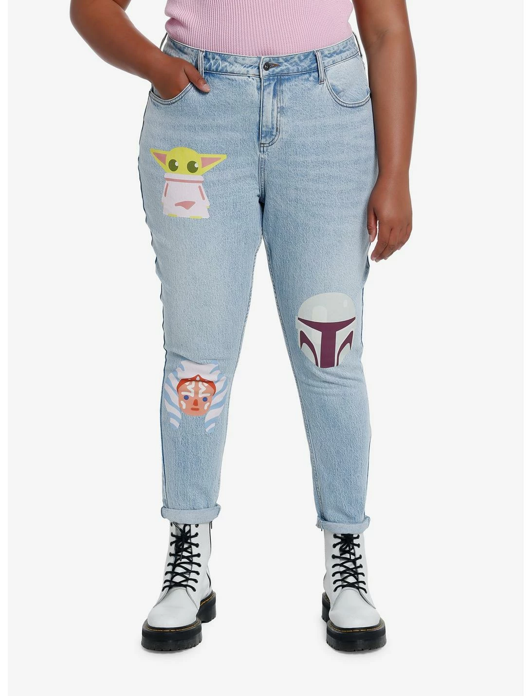 HUNIVERS Her Universe Star Wars The Mandalorian Faces Mom Jeans Plus Size