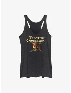 Null Disney Pirates Of The Caribbean Skull Cross Womens Tank Top