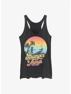 Null Stranger Things Retro Sun Logo Womens Tank Top