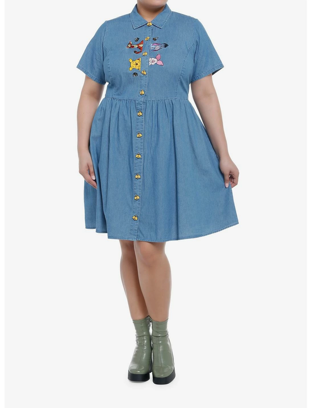 HUNIVERS Disney Winnie The Pooh Friends Denim Dress Plus Size - Image 2