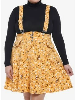 HUNIVERS Disney Chip 'N' Dale Fall Floral Suspender Skirt Plus Size