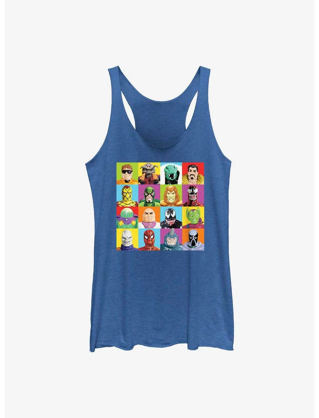 Null Marvel Spider-Man Action Figures Grid Womens Tank Top